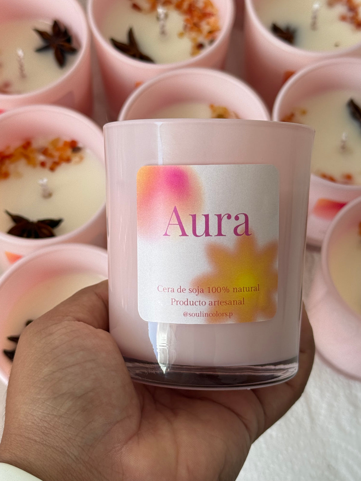 Vela premium pequeña aura
