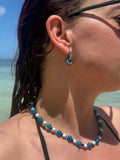 Pendientes cerámicos azul oscuro