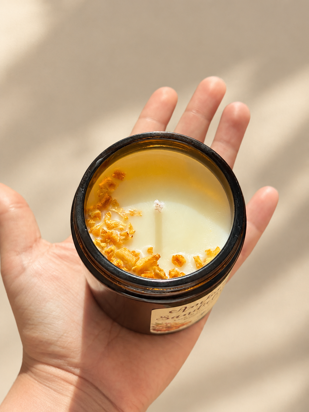 Vela ámbar y sandalwood
