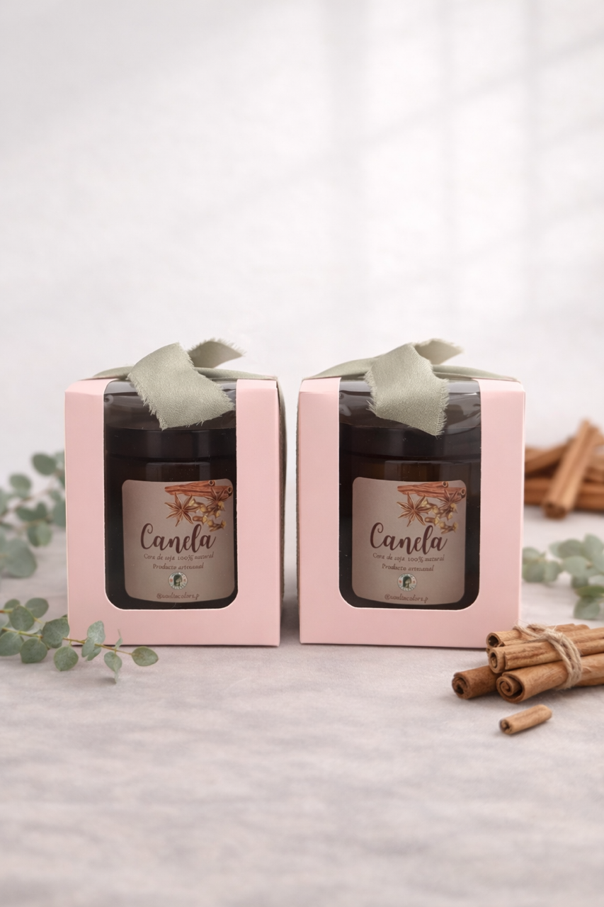 Vela de soja canela